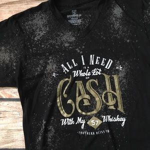 Southern Bliss Bleach Splatter Shirt Johnny Cash